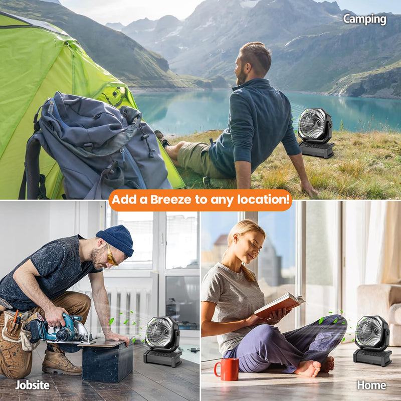 Load image into Gallery viewer, NEW! PortaBreeze D12 Rechargeable Camping Fan