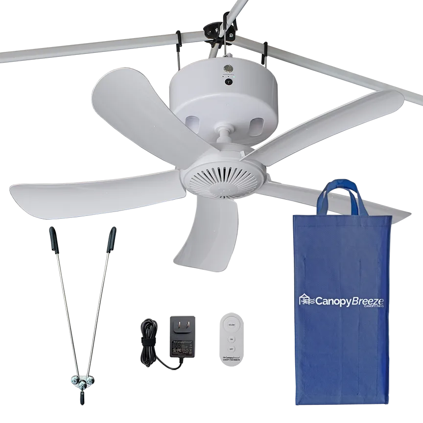 Canopy Breeze© Rechargeable Canopy Fan 4-hr Run Time