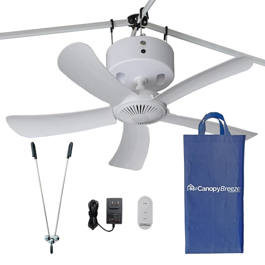 Canopy Breeze© Rechargeable Canopy Fan 4-hr Run Time