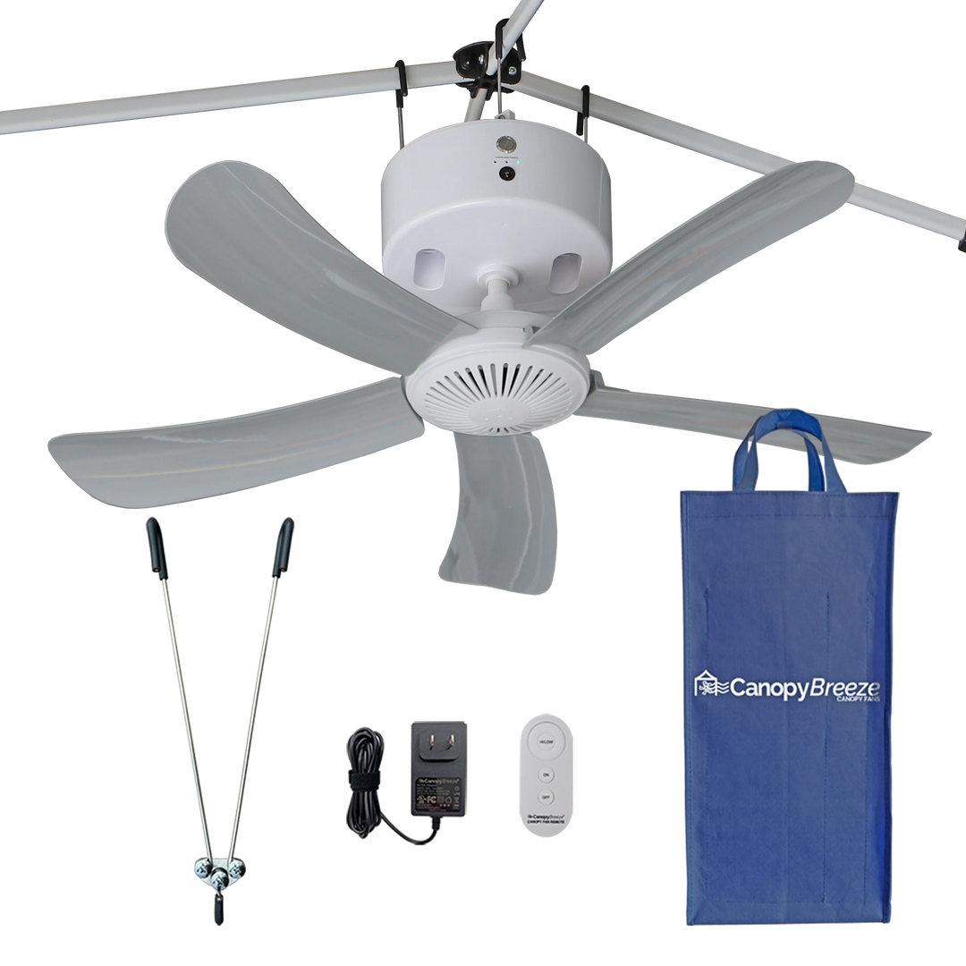 NEW! Canopy Breeze© Rechargeable Canopy Fan 4-hr Run Time