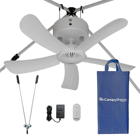 Canopy Breeze© Rechargeable Canopy Fan 4-hr Run Time