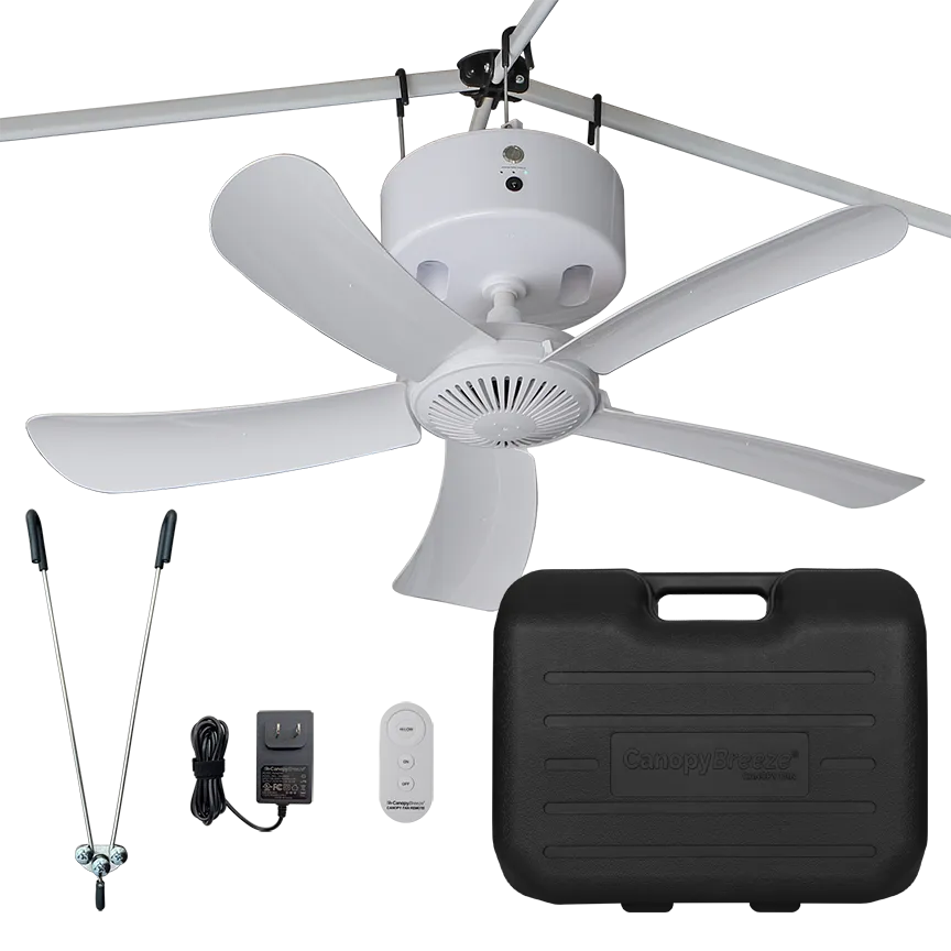 Canopy Breeze© Rechargeable Canopy Fan 8-hr Run Time