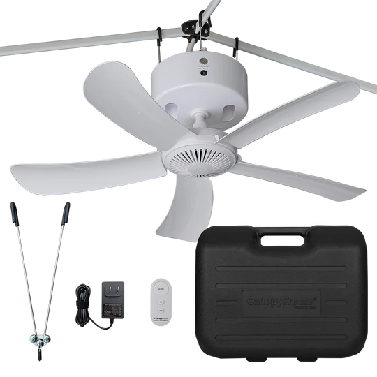 Canopy Breeze© Rechargeable Canopy Fan 8-hr Run Time